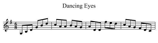 Dancing Eyes - staff notation