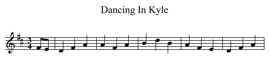 Dancing In Kyle - staff notation