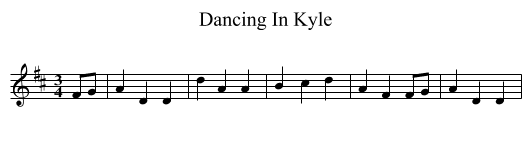 Dancing In Kyle - staff notation