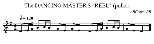 DANCING MASTER'S REEL (polka), The - staff notation
