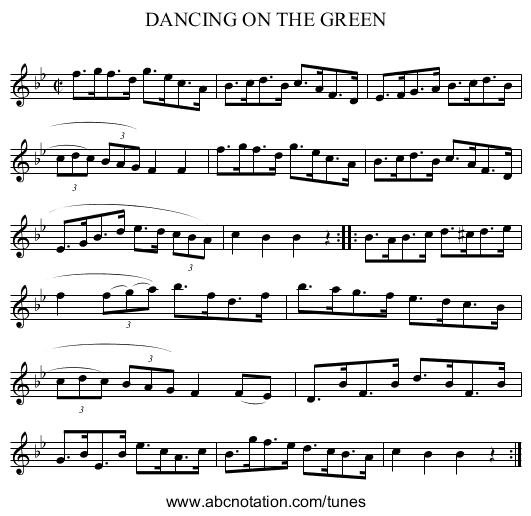 DANCING ON THE GREEN - staff notation