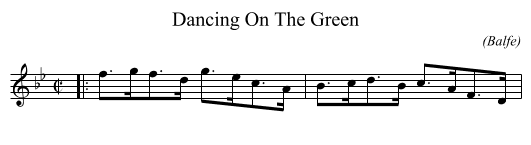 Dancing On The Green - staff notation
