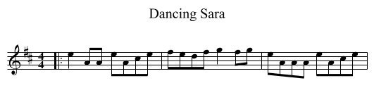 Dancing Sara - staff notation