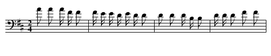 Dancing Song (b) - staff notation