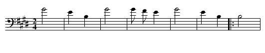 Dancing Song (d) - staff notation