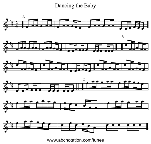 Dancing the Baby - staff notation