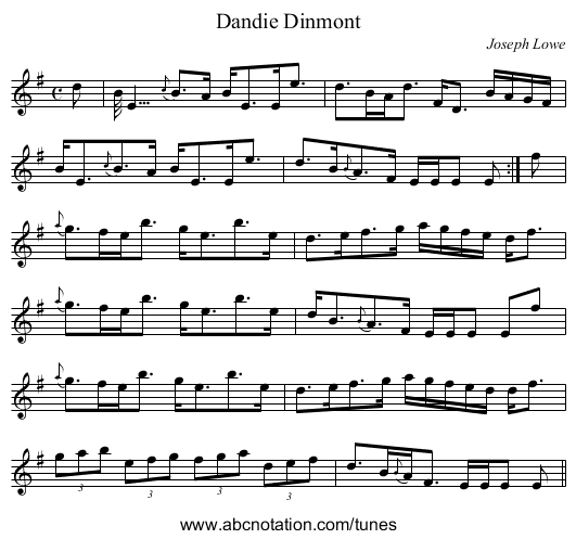 Dandie Dinmont - staff notation