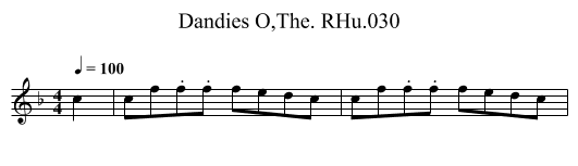 Dandies O,The. RHu.030 - staff notation