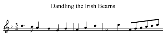 Dandling the Irish Bearns - staff notation