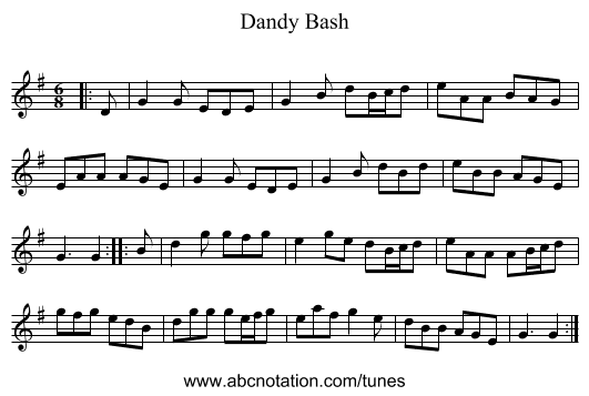 Dandy Bash - staff notation