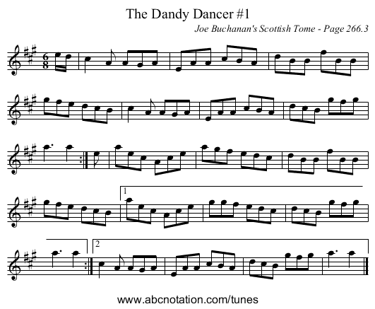 Dandy Dancer #1, The - staff notation