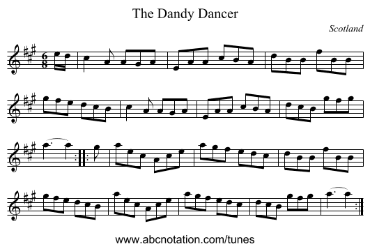 Dandy Dancer, The - staff notation