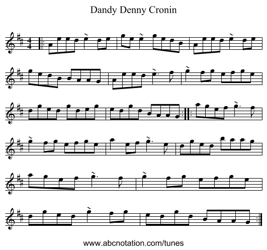 Dandy Denny Cronin - staff notation
