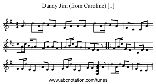 Dandy Jim (from Caroline) [1] - staff notation