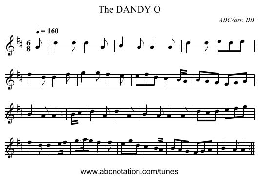 DANDY O, The - staff notation