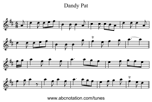 Dandy Pat - staff notation
