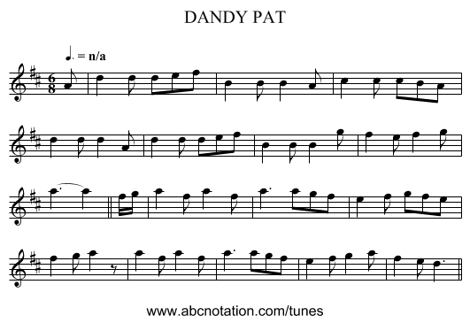 DANDY PAT - staff notation