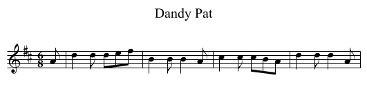 Dandy Pat - staff notation