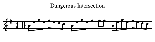 Dangerous Intersection - staff notation