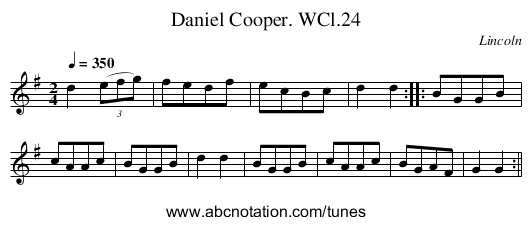 Daniel Cooper. WCl.24 - staff notation