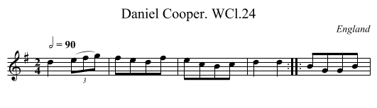 Daniel Cooper. WCl.24 - staff notation