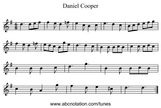 Daniel Cooper - staff notation