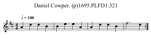 Daniel Cowper. (p)1695.PLFD1.321 - staff notation