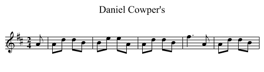Daniel Cowper's - staff notation
