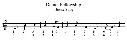 Daniel Fellowship - staff notation