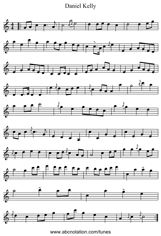 Daniel Kelly - staff notation