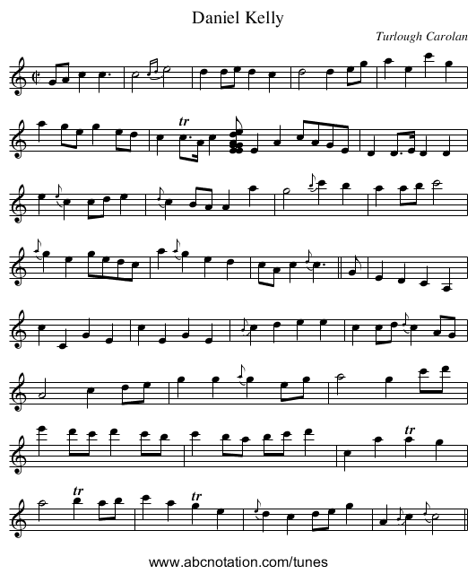 Daniel Kelly - staff notation