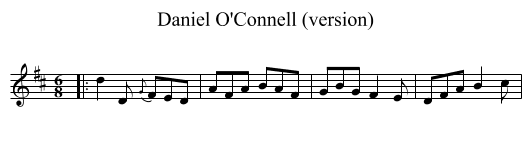 Daniel O'Connell (version) - staff notation