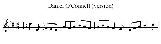 Daniel O'Connell (version) - staff notation