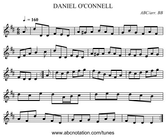DANIEL O'CONNELL - staff notation