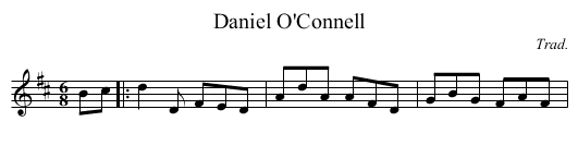 Daniel O'Connell - staff notation