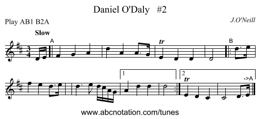 Daniel O'Daly #2 - staff notation