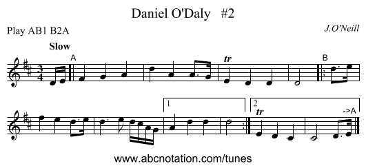 Daniel O'Daly #2 - staff notation