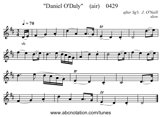 Daniel O'Daly (air) 0429 - staff notation