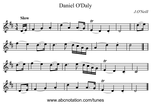 Daniel O'Daly - staff notation