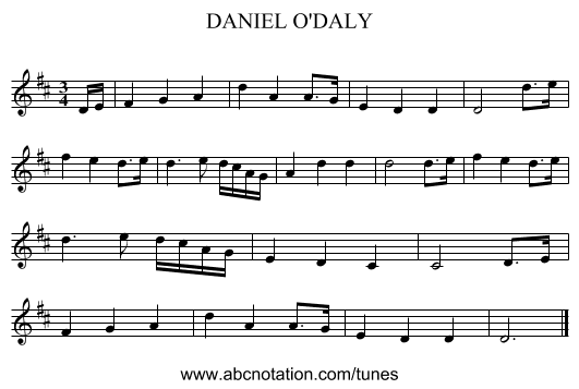 DANIEL O'DALY - staff notation