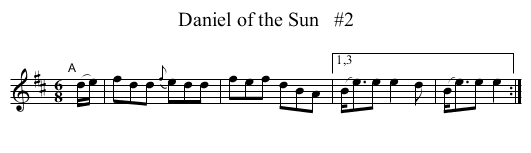 Daniel of the Sun   #2 - staff notation