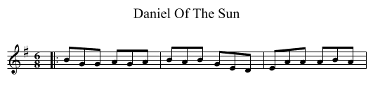 Daniel Of The Sun - staff notation