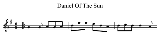 Daniel Of The Sun - staff notation