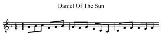 Daniel Of The Sun - staff notation