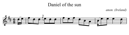 Daniel of the sun - staff notation