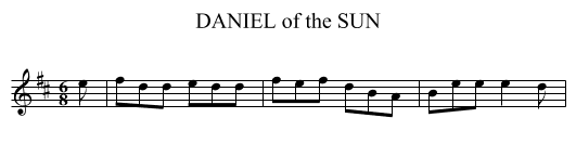 DANIEL of the SUN - staff notation