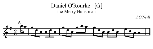 Daniel O'Rourke   [G] - staff notation