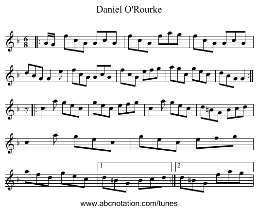 Daniel O'Rourke - staff notation