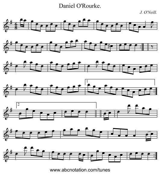 Daniel O'Rourke. - staff notation