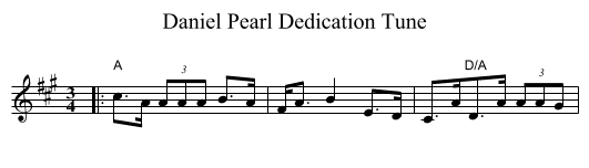 Daniel Pearl Dedication Tune - staff notation